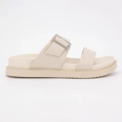 US POLO Mules bride à boucle dorée similicuir Femme BLANC ECRU Discount