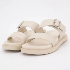 US POLO Mules bride à boucle dorée similicuir Femme BLANC ECRU Discount