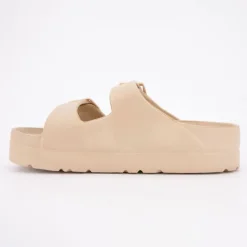 AMERICAN COLLEGE Mules compensées avec boucles Femme BEIGE Online
