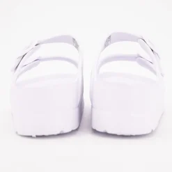 AMERICAN COLLEGE Mules compensées avec boucles Femme BLANC Clearance