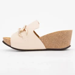 SCHOLL Mules compensées soleil avec bijoux Femme BEIGE Outlet