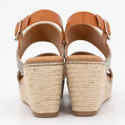 DEELUXE 74 Mules compensées cordes spritz lanières Femme ARGENT Outlet