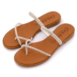 CARLA TORTOSA Mules cristal avec entre-doigt Femme NOIR Hot