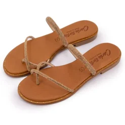 CARLA TORTOSA Mules cristal avec entre-doigt Femme NOIR Hot