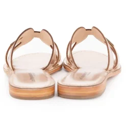 LES TROPEZIENNES PAR M.BELARBI Mules damia en cuir avec logo Femme OR Discount