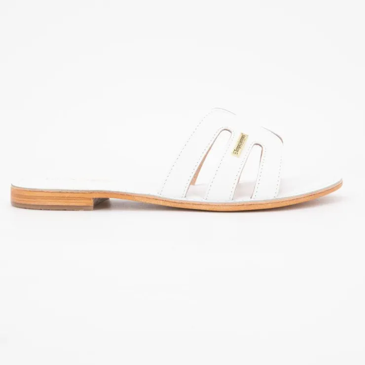LES TROPEZIENNES PAR M.BELARBI Mules damia en cuir avec logo Femme BLANC Online