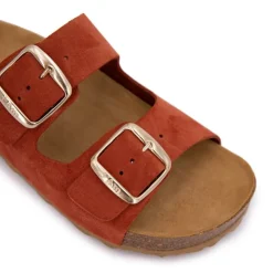 I AM Mules double brides compensée en daim Femme ORANGE Online