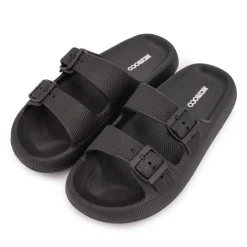 NICO BOCO Mules doubles brides à sangle Homme NOIR