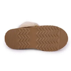 KELARA Mules en cuir fourrées avec élastique Femme MARRON Clearance