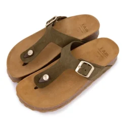 I AM Mules entre doigt en daim Femme KAKI Discount