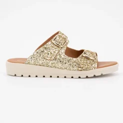 CARLA TORTOSA Mules glitter arc en ciel platino double boucle Enfant OR Discount