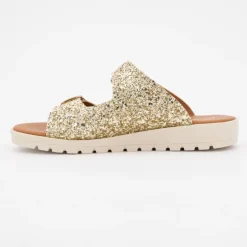 CARLA TORTOSA Mules glitter arc en ciel platino double boucle Enfant OR Discount