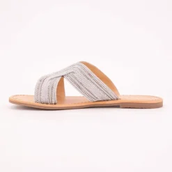 LES TROPEZIENNES PAR M.BELARBI Mules habana avec strass Femme ARGENT Discount