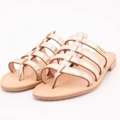 LES TROPEZIENNES PAR M.BELARBI Mules Hikamul or craquelé à enfiler Femme OR ROSE Outlet