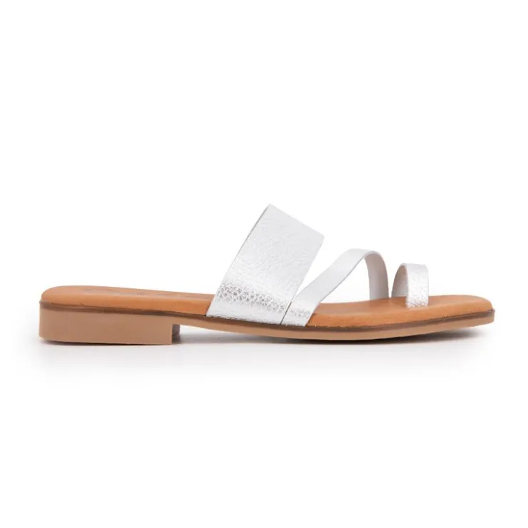 CARLA TORTOSA Mules imprimé serpent é cuir verona Femme ARGENT Outlet