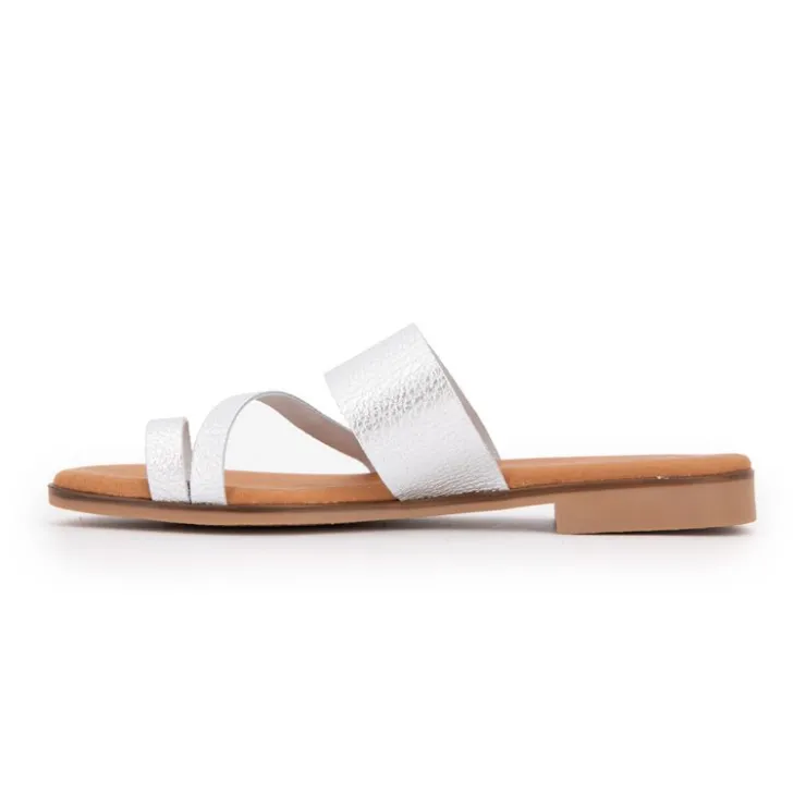 CARLA TORTOSA Mules imprimé serpent é cuir verona Femme ARGENT Outlet
