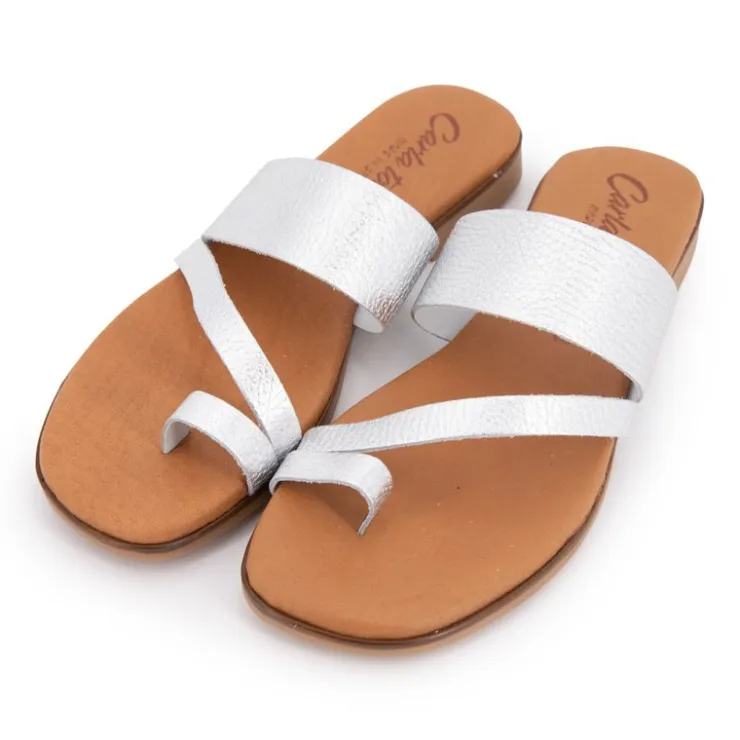 CARLA TORTOSA Mules imprimé serpent é cuir verona Femme ARGENT Outlet