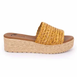 BIOSTOCK Mules plateforme rafia 10 63187 t36/41 Femme MARRON New