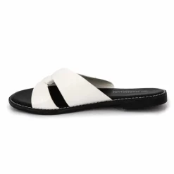 MARIAMARE Mules plates à brides croisées Femme BLANC Discount