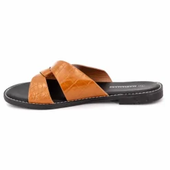 MARIAMARE Mules plates à brides croisées Femme MARRON Outlet