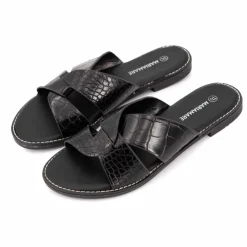 MARIAMARE Mules plates à brides croisées Femme NOIR Online