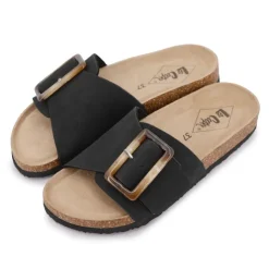 LEE COOPER Mules Siria avec boucle ajustable Femme NOIR New