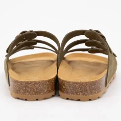 I AM Mules triple boucle cuir couleur Femme KAKI Online