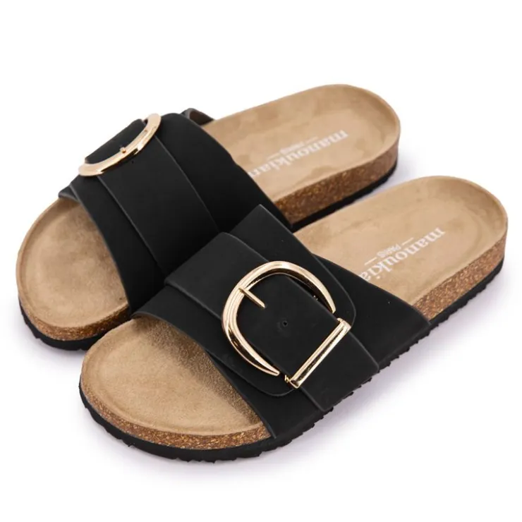 MANOUKIAN Mules une bride à boucle Femme NOIR Clearance