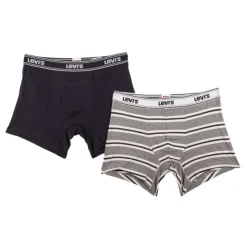 LEVI'S Pack 2 boxers coton stretch confort et noir Homme GRIS Hot