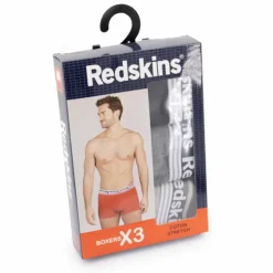 REDSKINS Pack de 3 boxers 3 couleurs coton doux stretch orion Homme GRIS Hot