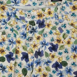 PLEASE Pantalon à fleurs avec ourlets Femme BLEU Clearance