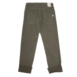 PLEASE Pantalon à revers couleur avec poches Femme KAKI Sale
