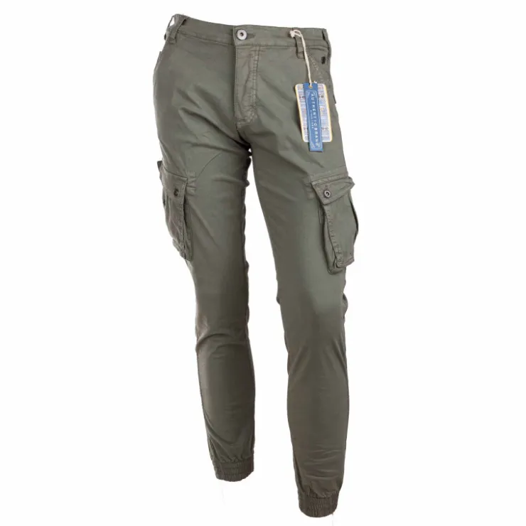 BLAGGIO Pantalon ajusté cargo multipoches Tanera Homme KAKI Online