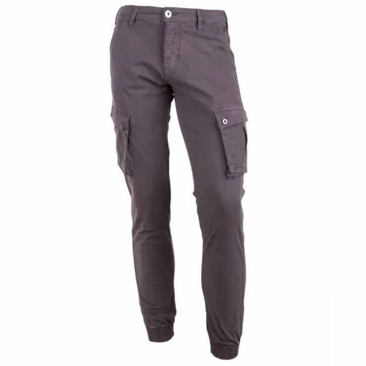 BLAGGIO Pantalon ajusté cargo multipoches Tanera Homme GRIS FONCE Discount