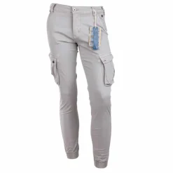 BLAGGIO Pantalon ajusté cargo multipoches Tanera Homme GRIS CLAIR
