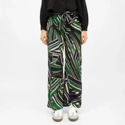LA PETITE ETOILE Pantalon avec cordon regular à motif graphique prisco Femme VERT Discount
