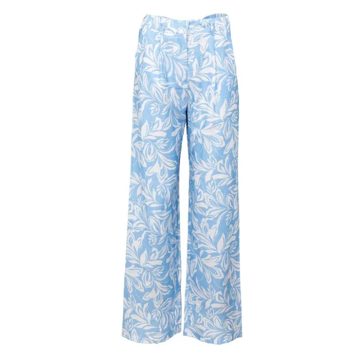 LA PETITE ETOILE Pantalon bicolore évasé bleu Pamea Femme BLEU CIEL