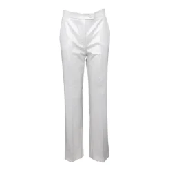 IMPERIAL Pantalon irisé brillant de tailleur à pinces droit Femme BLANC New