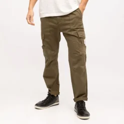 DEELUXE 74 Pantalon cargo madison regular avec ourlets Homme KAKI Discount