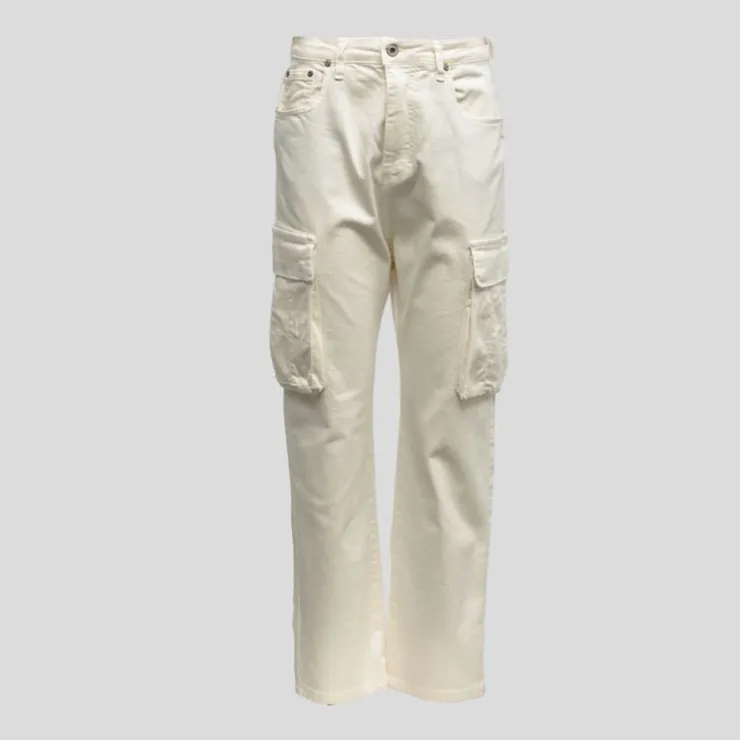 PLEASE Pantalon cargo regular avec poches Femme BLANC ECRU Sale