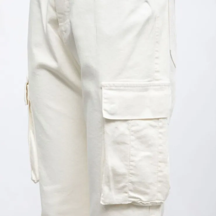 PLEASE Pantalon cargo regular avec poches Femme BLANC ECRU Sale
