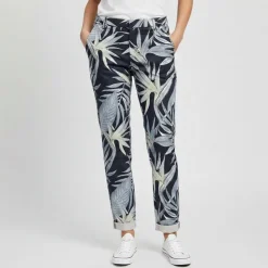 ONLY Pantalon carotte chino biana avec ourlets Femme BLEU FONCE Outlet