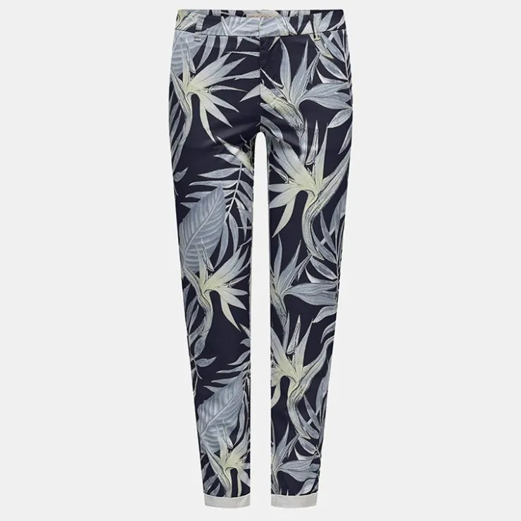 ONLY Pantalon carotte chino biana avec ourlets Femme BLEU FONCE Outlet