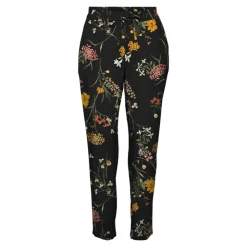 VERO MODA Pantalon carotte imprimé à fleurs colorées Femme NOIR Outlet