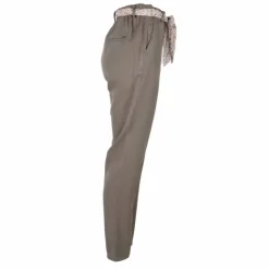 DEELUXE 74 Pantalon carotte noué avec foulard imprimé Femme KAKI Online