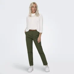 JDY Pantalon chino ceinture tressée Femme KAKI Hot