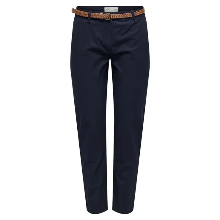 JDY Pantalon chino ceinture tressée Femme BLEU FONCE Best