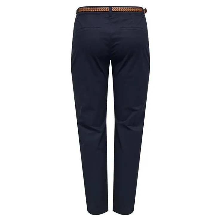 JDY Pantalon chino ceinture tressée Femme BLEU FONCE Best
