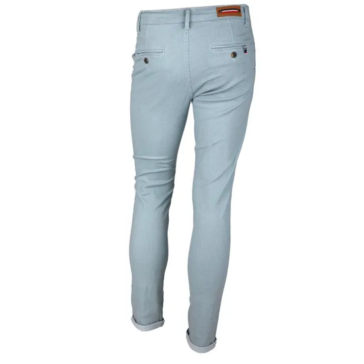 BLAGGIO Pantalon chino imprimé coton stretch tamar Homme BLEU CIEL Outlet