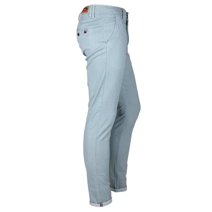 BLAGGIO Pantalon chino imprimé coton stretch tamar Homme BLEU CIEL Outlet